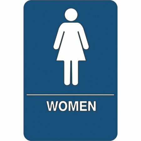BSC PREFERRED Women Restroom ADA Compliant Plastic Sign S-14805BLU